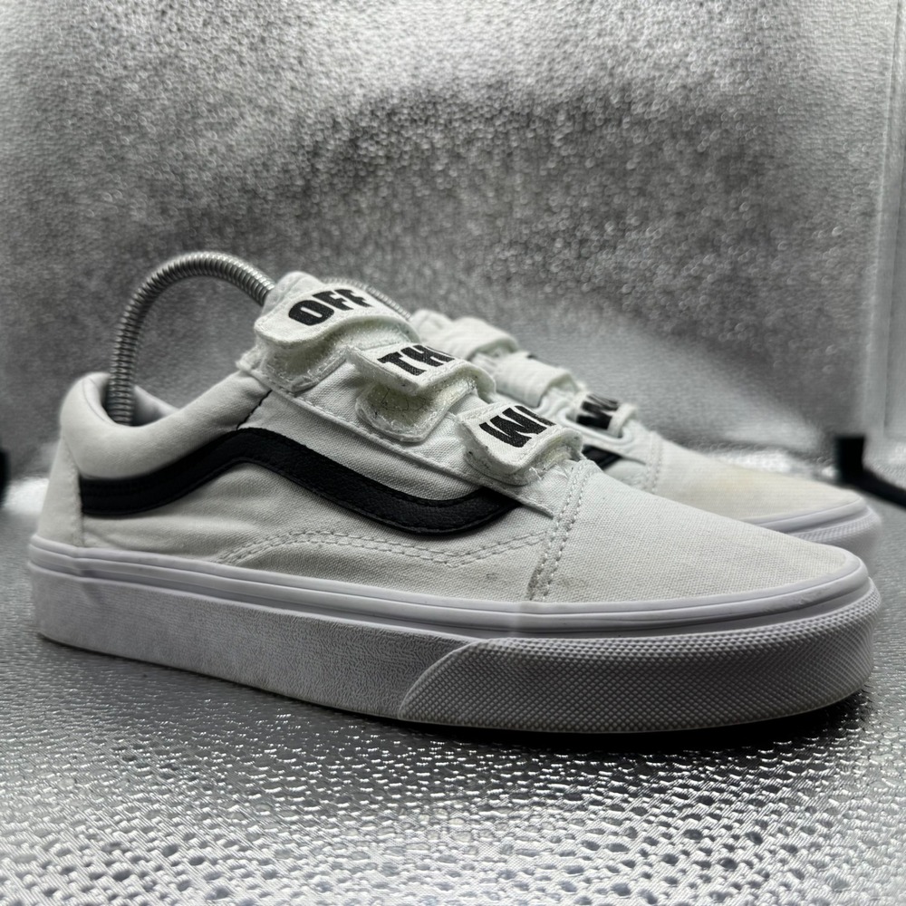 Size 5.5 Vans Old Skool V Sneakers Womens White Good Off The Wall Straps